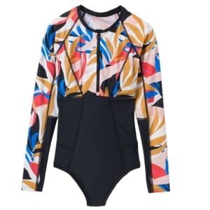 NEW! PRANA Swimwear McKayla Long Sleeve Half Zip One-Piece Swimsuit XL.